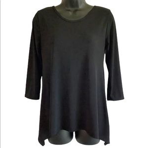 Prospect Womens Black 3/4 Sleeve Criss-Cross Back Tunic S